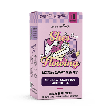 Legendairy Milk She's Flowing Lactation Drink Mix, Breastfeeding Supplement, 4.9 oz