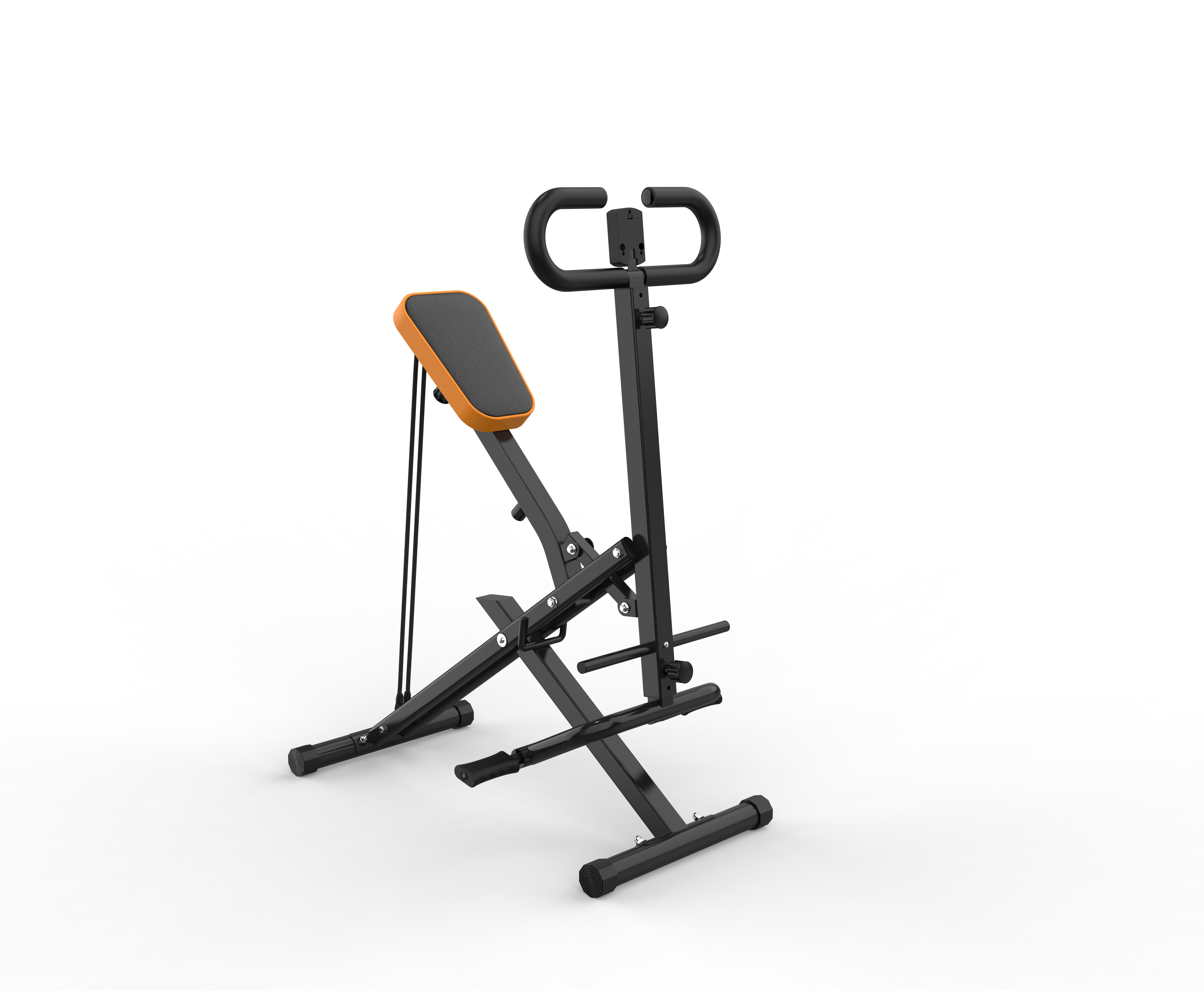 Home Gym Equipment, Squat Machine for Home, Assist Trainer for Glutes Workout Foldable with Resistance Bands, for Botty Glutes Butt Thighs, Ab Back/Leg Press Hip Thrust for Home Gym Fitness-Black
