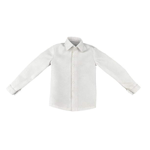 Camisa abotonada a escala 1/6, ropa de estilo retro para figuras de acción de 12 pulgadas. Blanco