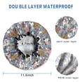 thumbnail image 3 of Shower Caps,Bulldog Dog and Flower Florals Waterproof Shower Cap for Women 4 Pieces,Double Reusable Hair Cover for Shower PEVA Elastic Stretch Hem, 3 of 7