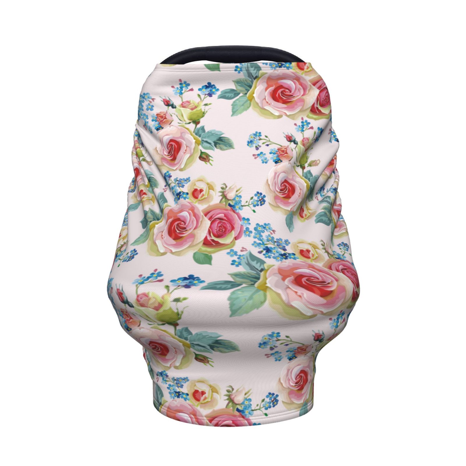 Fotbe Rose Flowers Pattern Car Seat Covers for Babies, Nursing Breastfeeding Cover Carseat Canopy, Soft Stretchy Carrier Cover