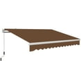 thumbnail image 2 of Outsunny 13' x 8' Manual Retractable Awning Sun Shade Shelter for Patio Deck Yard with UV Protection and Easy Crank Opening, Coffee Brown, 2 of 9