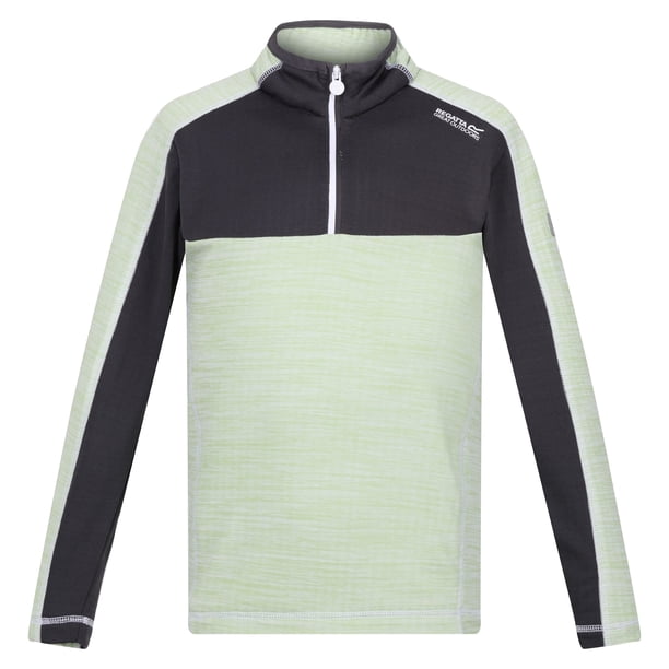 Regatta - Forro Polar Hewley de Reciclado para Niños/Niñas (Verde Tranquilo, Gris Seal)