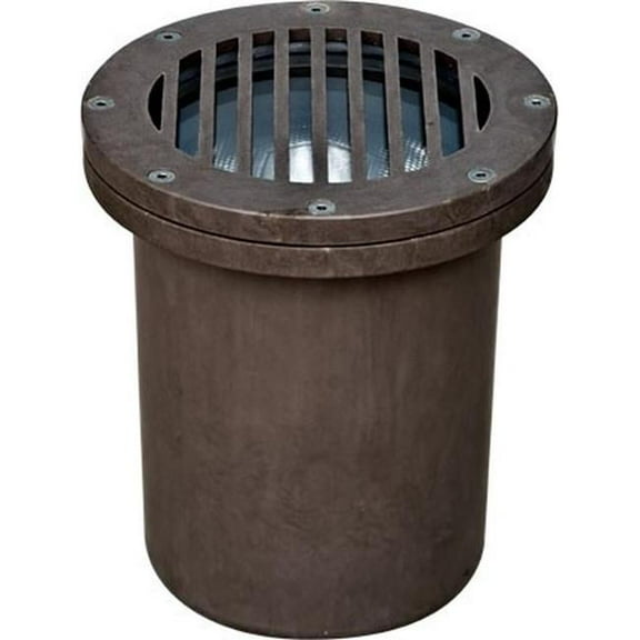 Dabmar Lighting FG4400-L25S-64K-BZ 120V E26 LED 25W 64K Spot Fiberglass In-Ground Well Light with Grill, Bronze