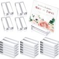 thumbnail image 1 of ; Large Clear Acrylic Sign Holders Wedding Sign Holder with Card Slot Perfect for Retail Shop Cafe Events DIY Wedding Table Signs Holder Table Number Cards Food Sign, 1 of 7