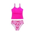 thumbnail image 6 of CCRFTGI Girls Swimsuits Size 10-12 Summer Sleeveless Two Piece Cute Tankini Beach Swimwear Swimsuits Swim Vacation Girls Fashion Bathing Suits Hot Pink 9-10 Years, 6 of 6