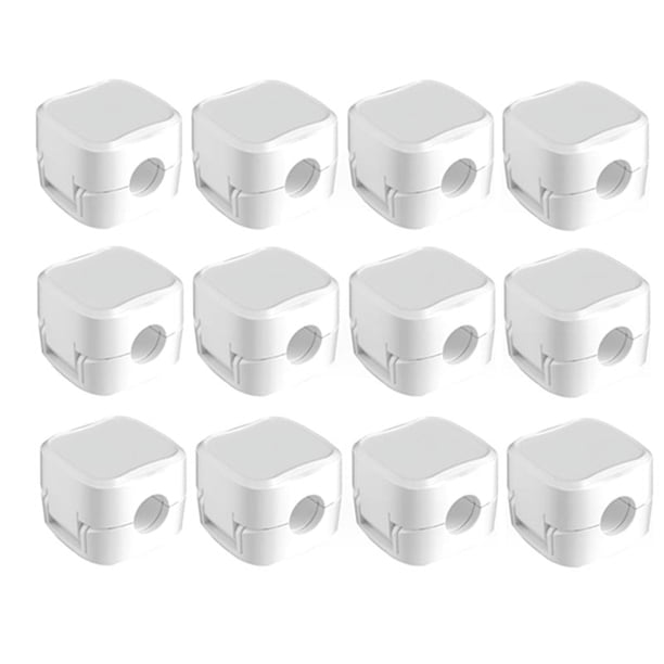 Paquete de 12 clips magnéticos para gestión de cables, soporte para cable de carga eléctrica de teléfono, organizador de escritorio blanco