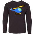thumbnail image 3 of Inktastic Blue Helicopter Long Sleeve Youth T-Shirt, 3 of 5