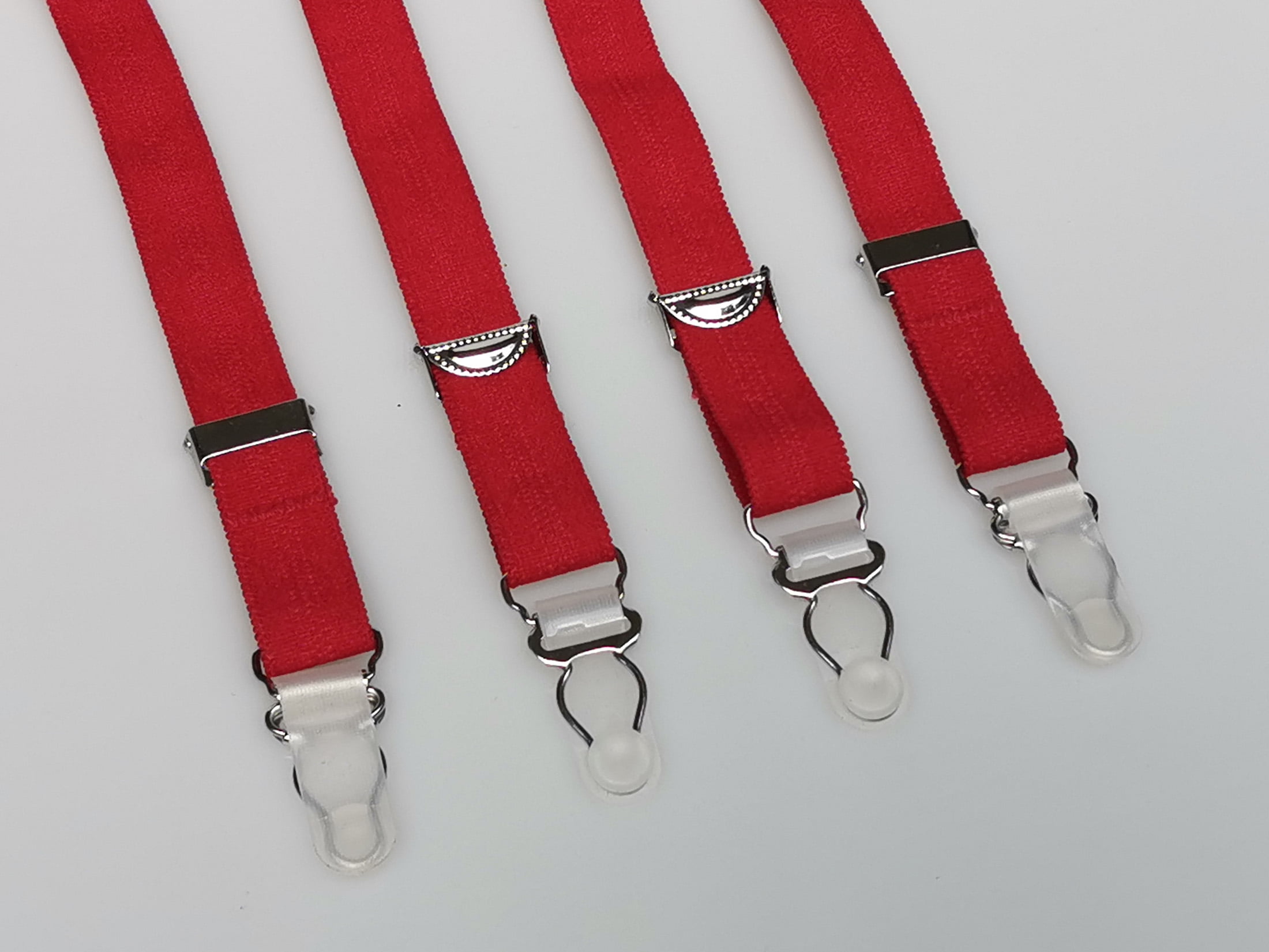 TVRtyle Women's Wine Red Sexy 4 Vintage Metal Clips Garter Belts