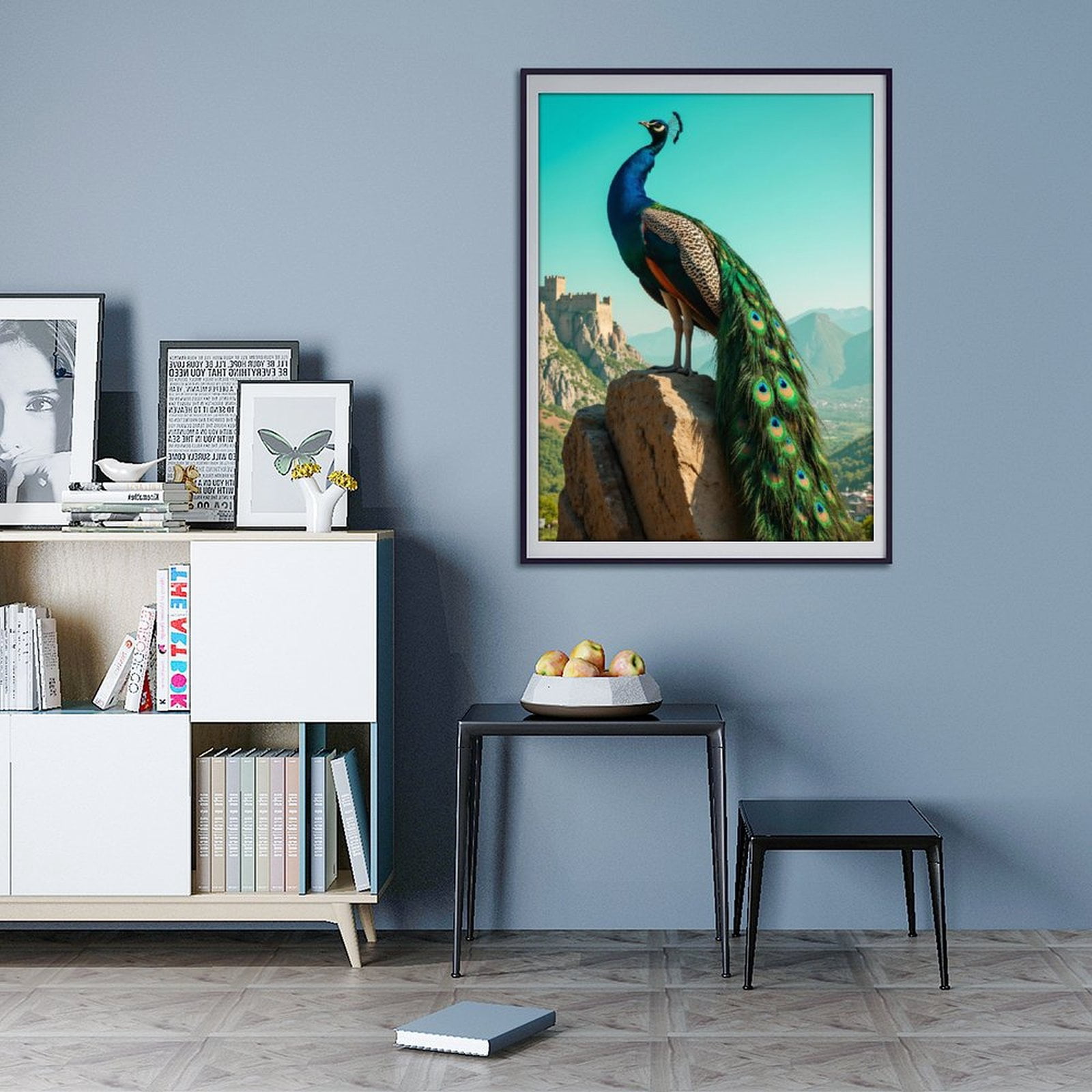 Diamond Art Kit for Adults, Peacock Castle Rock Scenic View Diamond Painting for Adults Beginners, 5D DIY Diamond Art Painting Kits, Colorful Diamond Painting Craft for Home Decor 12x16