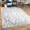 thumbnail image 4 of Orian Boucle Salvador 7'9" X 10'10" Natural Gray Damask Outdoor Rug, 4 of 9