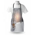 thumbnail image 3 of Winter Apron Snowy Leafless Trees and Benches in the City Park Sunset Woodland Outdoors, Unisex Kitchen Bib Apron with Adjustable Neck for Cooking Baking Gardening, Umber White Orange, by Ambesonne, 3 of 3