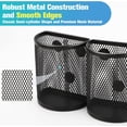 thumbnail image 3 of 2 Pack Magnetic Pencil Holder, Mesh Storage Metal Baskets Holder Container Storage Organizer with Magnets to Hold Whiteboard Kitchen Refrigerator Fridge, NOGIS Locker Accessories, Black ﻿, 3 of 7