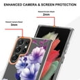 thumbnail image 4 of SaniMore for Samsung Galaxy S22 Ultra Case, Flexible TPU Magnetic Cover Support Wireless Charging Slim Flower Grass Pattern Shockproof Protective Shell for Ladies Women Girls, Purple Flowers, 4 of 9