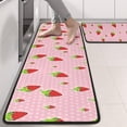 thumbnail image 2 of Kitchen Rugs Sets Of 2,Strawberry Plants Fruit Polka Dot Pink Pattern Anti Fatigue Kitchen Mat Rugs Non Slip Washable,Decorative Kitchen Floor Mats for Kitchen,Sink,Laundry,17"x47"+17"x47", 2 of 5