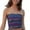 Blue, variant on Bandeau Top for Women Stripe Printed Strapless Tube Seamless Bralettes Stretchy Sports Bra Going Out Top Tube Bras