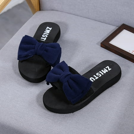 

Aayomet Bow Outdoor Slipper Shoes Indoor Flip-flops Sandals Women Beach Summer Women s sandals Pool Flip Flops for Women Bows Blue 36