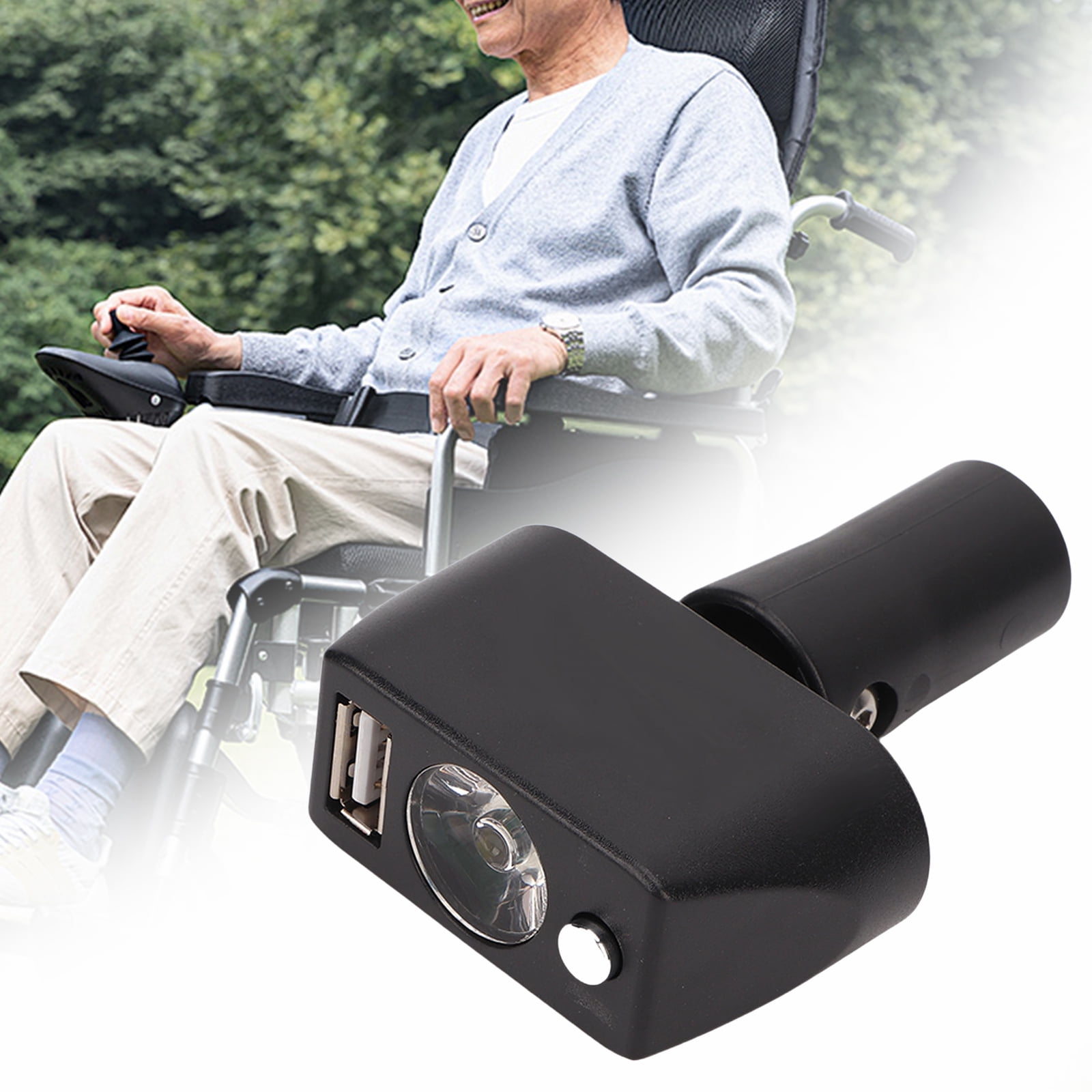 Electric Wheelchair Light LED Night Light High Brightness with USB Charging Port for Improved Nighttime Visibility