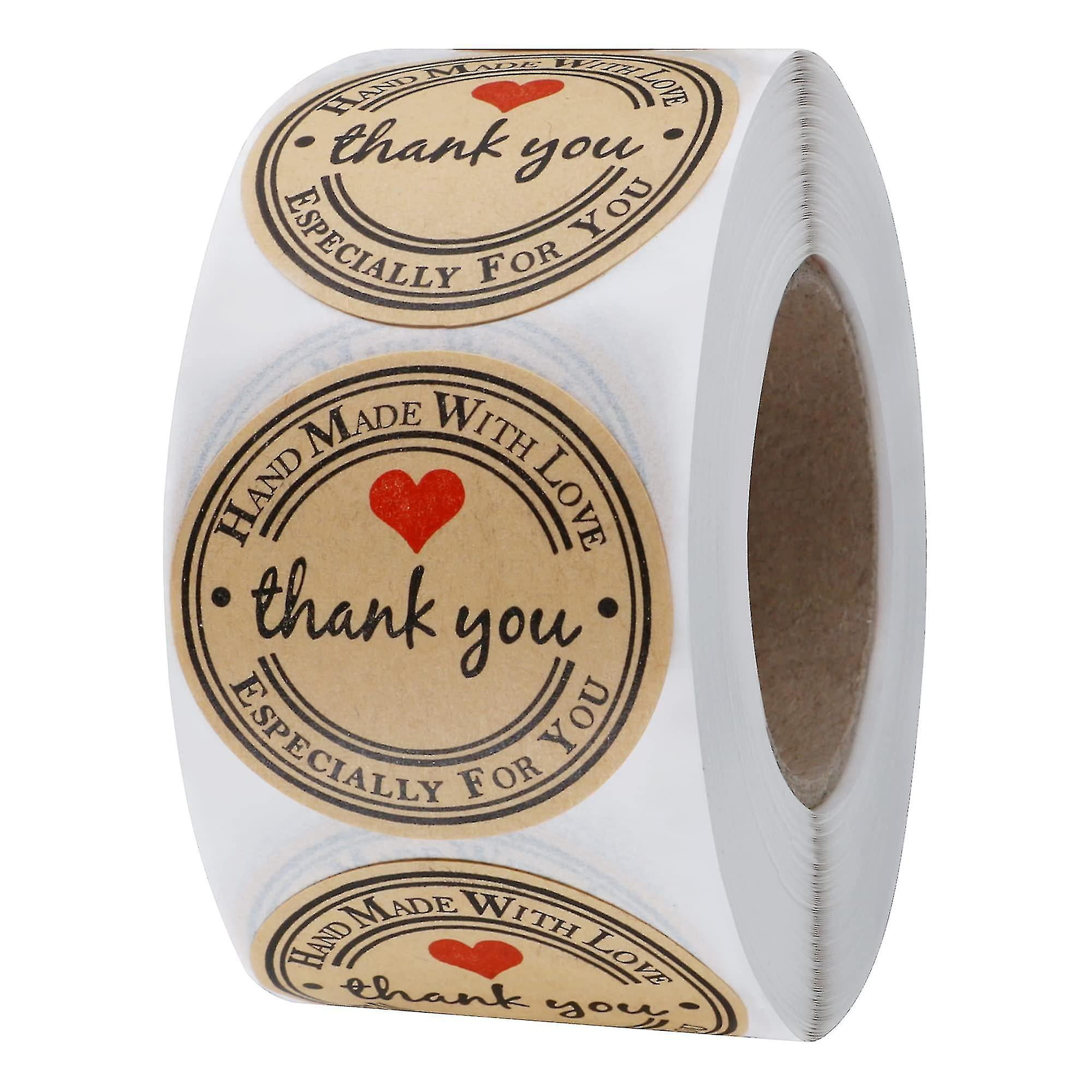 Pegatinas Redondas De Regalo - 500 Unidades, Diámetro 38 Mm, Papel Kraft Autoadhesivo - Para Etiquetar Tarros, Sobres Y Bolsas