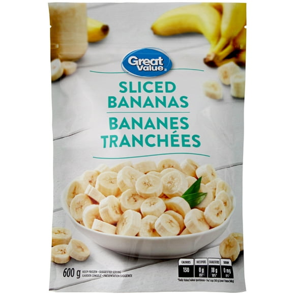 Great Value Frozen Sliced Bananas, 600 g