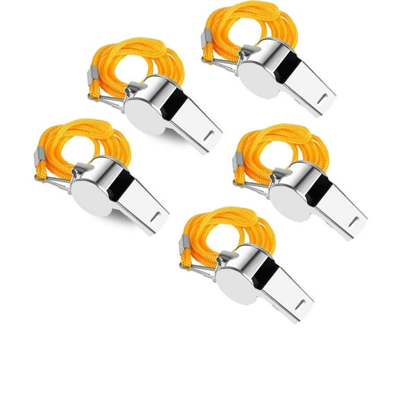 Metal Referee Whistle Stainless Steel Extra Whistle With Lanyard For School Sports Soccer Football Basketball 4pc