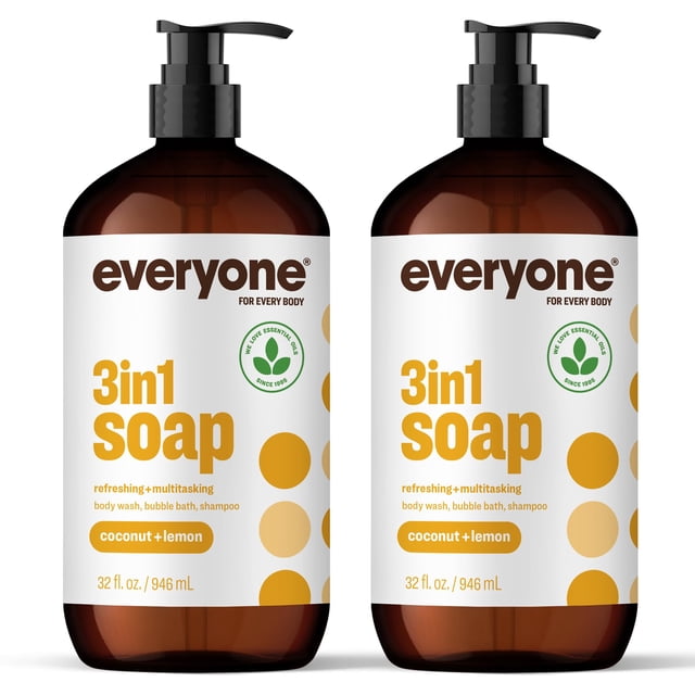 Everyone 3-in-1 soap, Coconut plus Lemon, 32 oz, 2 Count
