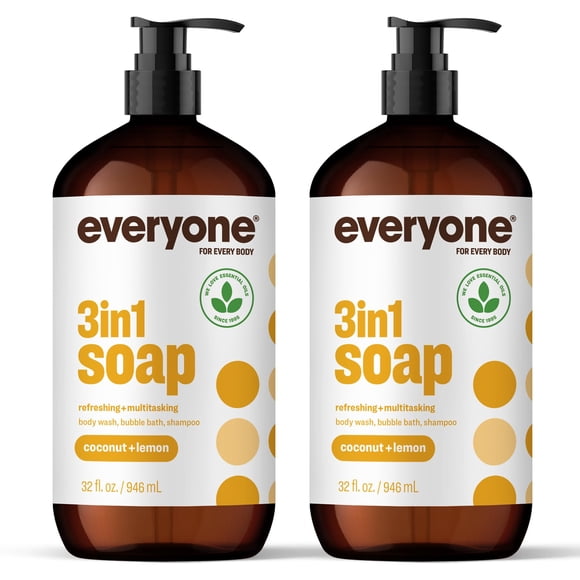 Everyone 3-in-1 soap, Coconut plus Lemon, 32 oz, 2 Count