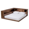 thumbnail image 2 of Baxton Studio Erie Modern Rustic and Transitional Walnut Brown Finished Wood Queen Size Platform Storage Bed with Built-In Outlet, 2 of 11