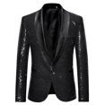 thumbnail image 1 of Men's Fashion Sequin Casual Blazer Wediing Celebration Suit Jacket, 1 of 2