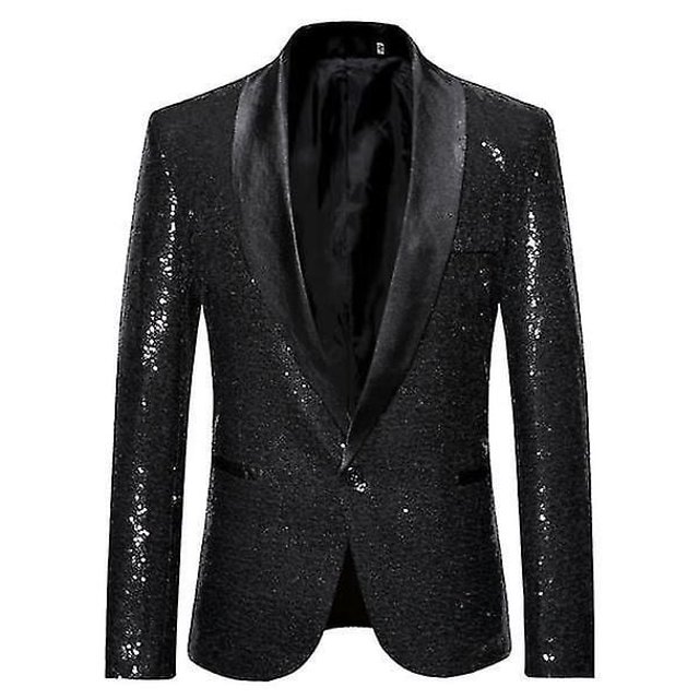 Men's Fashion Sequin Casual Blazer Wediing Celebration Suit Jacket