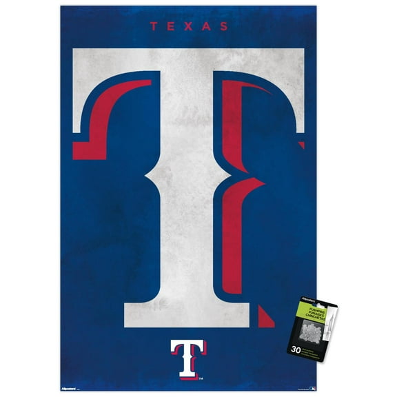 MLB Texas Rangers - Logo 25 Wall Poster with Pushpins, 22.375" x 34"