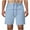 Sky Blue, variant on ohmzyzo Cotton Linen Shorts for Men Elastic Waist Drawstring Shorts Solid Color Lightweight Summer Beach Shorts with Pockets