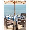 thumbnail image 3 of Outdoor Tablecloth with Umbrella Hole for Patio/Picnic/Party/Camping, Blue Grey Plaid Waterproof Table Cloth Square Cover Washable, Modern Geometric Minimalist Checkered (54"x 54"), 3 of 8
