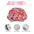 thumbnail image 5 of YFYANG Women's Double Waterproof Shower Cap, Red Floral Line Art Reusable Hair Cap for All Hair Styles and Head Sizes, 5 of 9