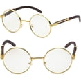 thumbnail image 6 of Men's Sunglasses Clear Lens Circle Retro 90'S Style Gold Frame Classic, 6 of 9