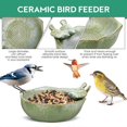 thumbnail image 3 of BESTONZON Ceramic Bird Feeder Bird Bath Bowl Bird Food Holder for Garden Outside Decoration, 3 of 4