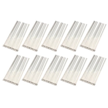 100 Pcs 0.39 inch x 15.75 inch Stainless Steel Metal Cable Zip Tie Wrap Exhaust Straps,100 x Stainless Steel cable ties,silver
