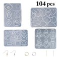 thumbnail image 2 of Coofit Boucles d'Oreilles Faisant Set DIY 104PCS Réutilisables Bijoux Moule Boucle d'Oreille Crochets Anneaux de Saut, 2 of 8
