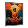 thumbnail image 2 of Designart "Woman in Lotus Pose during Yoga Nidra Meditation I" Spiritual Framed Wall Art - Global Orange Meditation Living Room Framed Canvas Art, 2 of 6