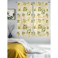 thumbnail image 3 of Sheer Curtains 63 Inches Long 2 Panels, Summer Farm Lemon Rod Pocket Curtain Voile Draperies, Vintage Country Fruit on Newspaper Light Filtering Window Treatment for Living Room Kitchen Bedroom, 3 of 8