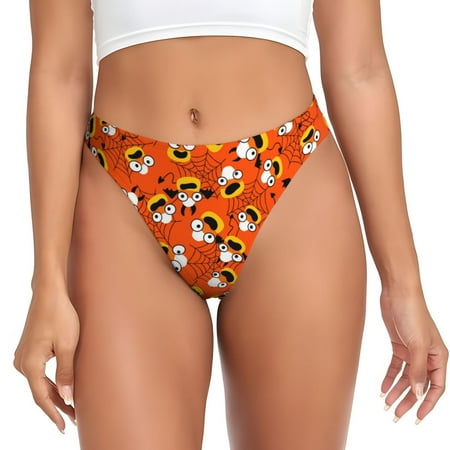 Adobk Funny corn spider web Print Seamless Women Underwear Thongs No Show Ladies Thong No Line Breathable Comfortable Panties Undies for Women-X-Small