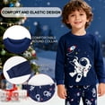 thumbnail image 3 of Boys Christmas Pajamas 4 Piece Toddler Kids Sleepwear Boys Long Sleeve Pajamas Winter Nightwear Age 2-12 Years, 3 of 5