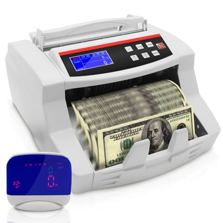 PYLE PRMC700 - Wireless Automatic Bill Counter, Digital Cash Money Banknote Counting Machine, Built-in Rechargeable (Best Automatic Portable Money Counting Machine)