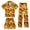 Orange, variant on Baby Girl Outfits Halloween Stylish Print Short Sleeve Lapel Top Shorts And Trousers 3 Piece At Home Wear Girls' Clothing Sets 3 Years-4 Years