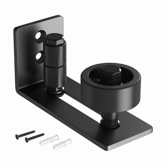 Sliding Door Track - Sliding Barn Door Floor Guide for Bottom Adjustable Roller - Flush Design Bottom Flat Barn Door Floor Guide (Black)