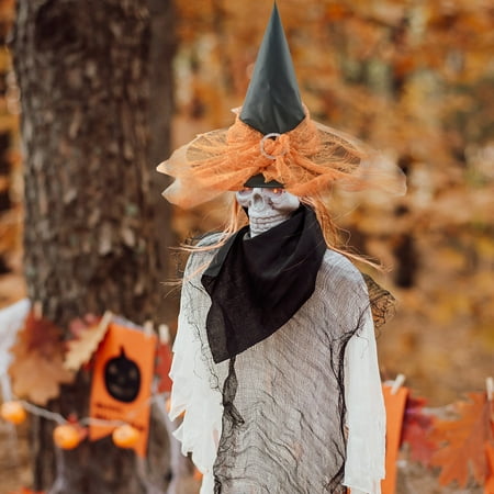 

Clearance!!!Witch Hats For Women Lace Halloween Hats For Decoration Hat Halloween Costume Witch Costume Halloween decorations Orange Spooky decor haunted house decorations