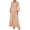 Apricot, variant on Women's Printed Balloon Sleeve Maxi Shirt Dress with Belt and Button Front 100% Polyester fabric for Everyday Wear