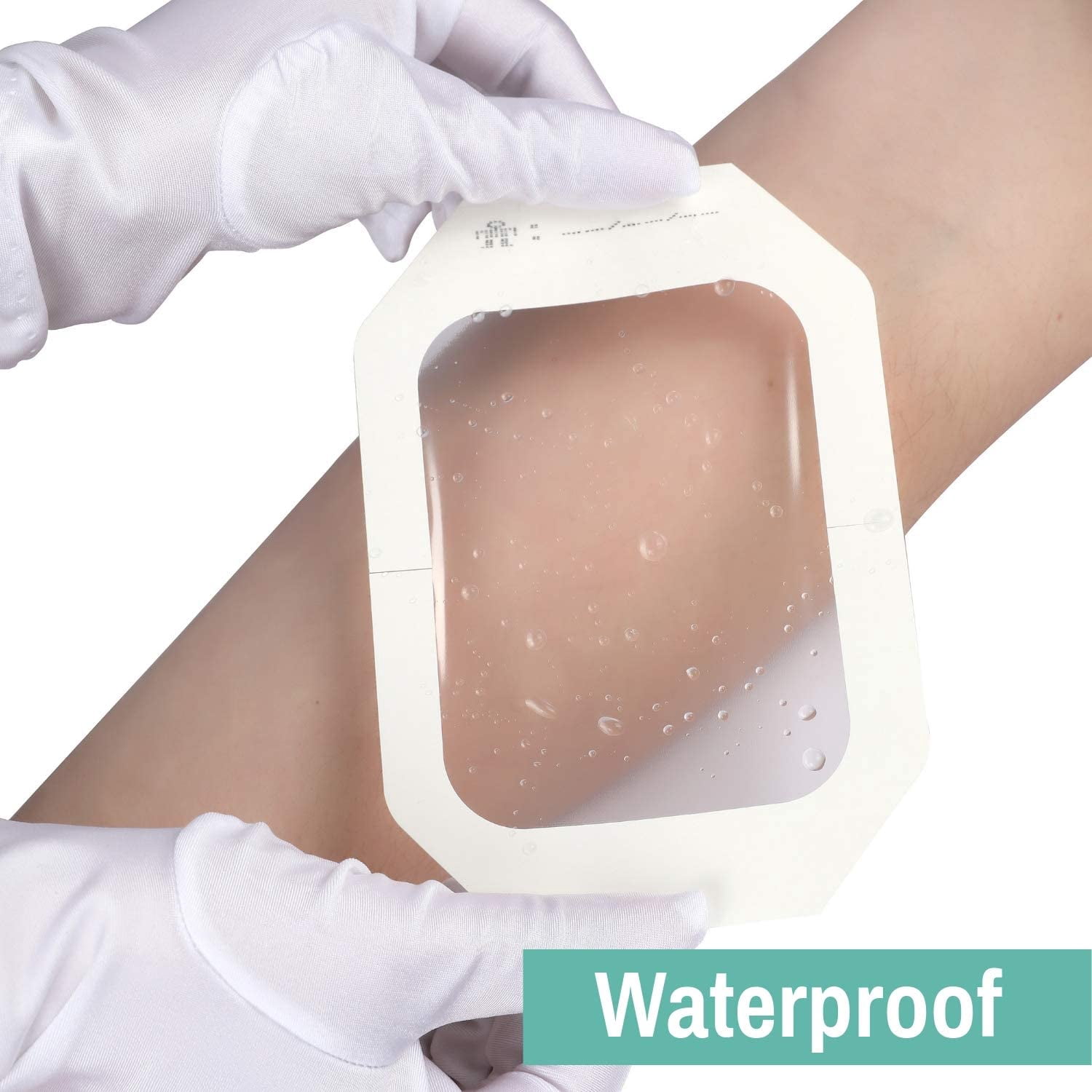 Houseables Transparent Dressing, Adhesive Bandages, Waterproof Wound Seal, 4”x 5”, 50 Pack