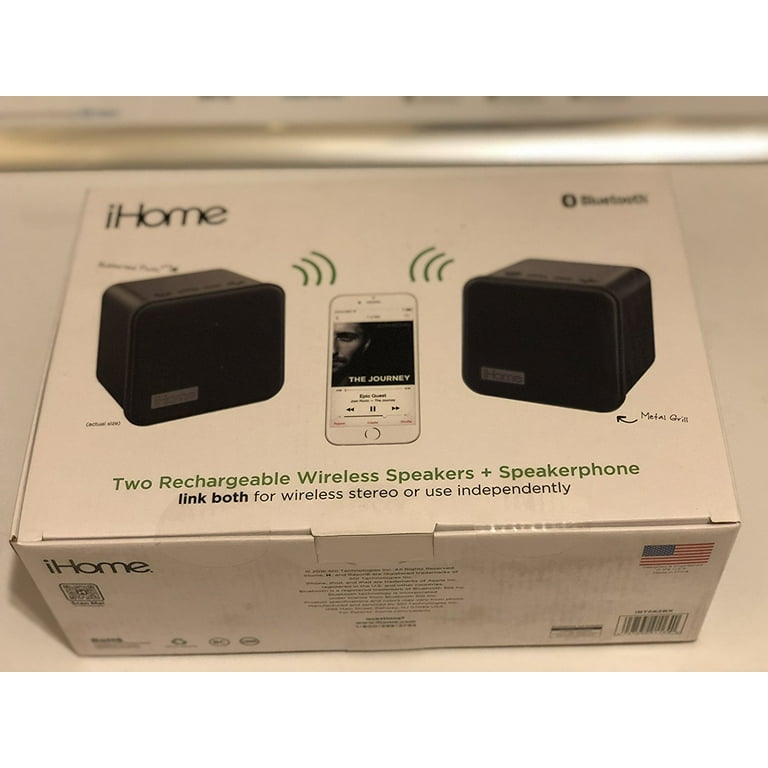 iHome Bluetooth Stereo Speaker Pair IBT562BX