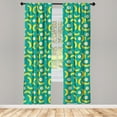 thumbnail image 2 of Ambesonne Banana 4-Panel Curtains, Whole and Sliced Fruit, 56"x63", Seafoam Mustard, 2 of 4